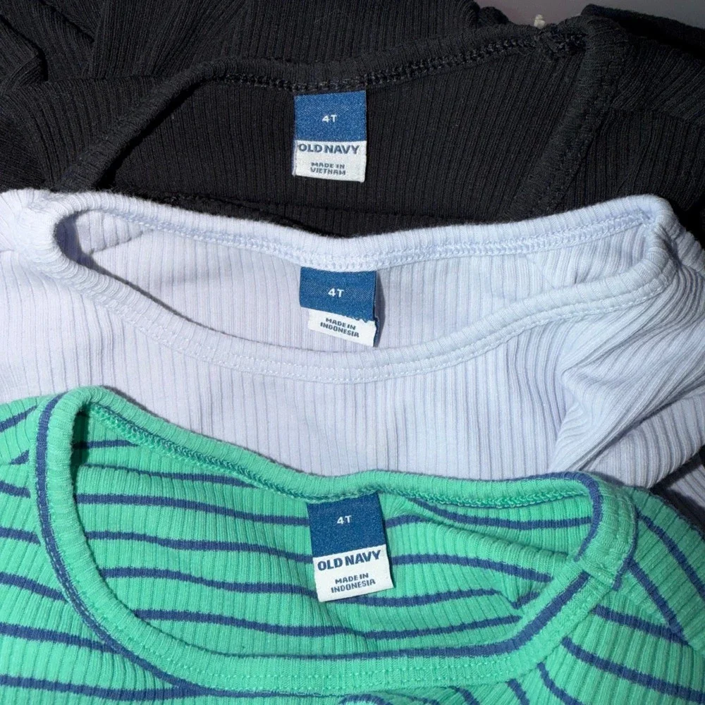 Old Navy Girls 4T Bundle 3 Ribbed Lettuce Edge Tops 2 Jeggings Fall Set Bundle